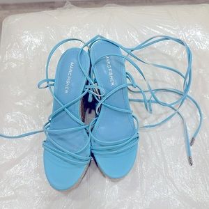 MARCFISHER LIGHT BLUE WEDGE . NWT.